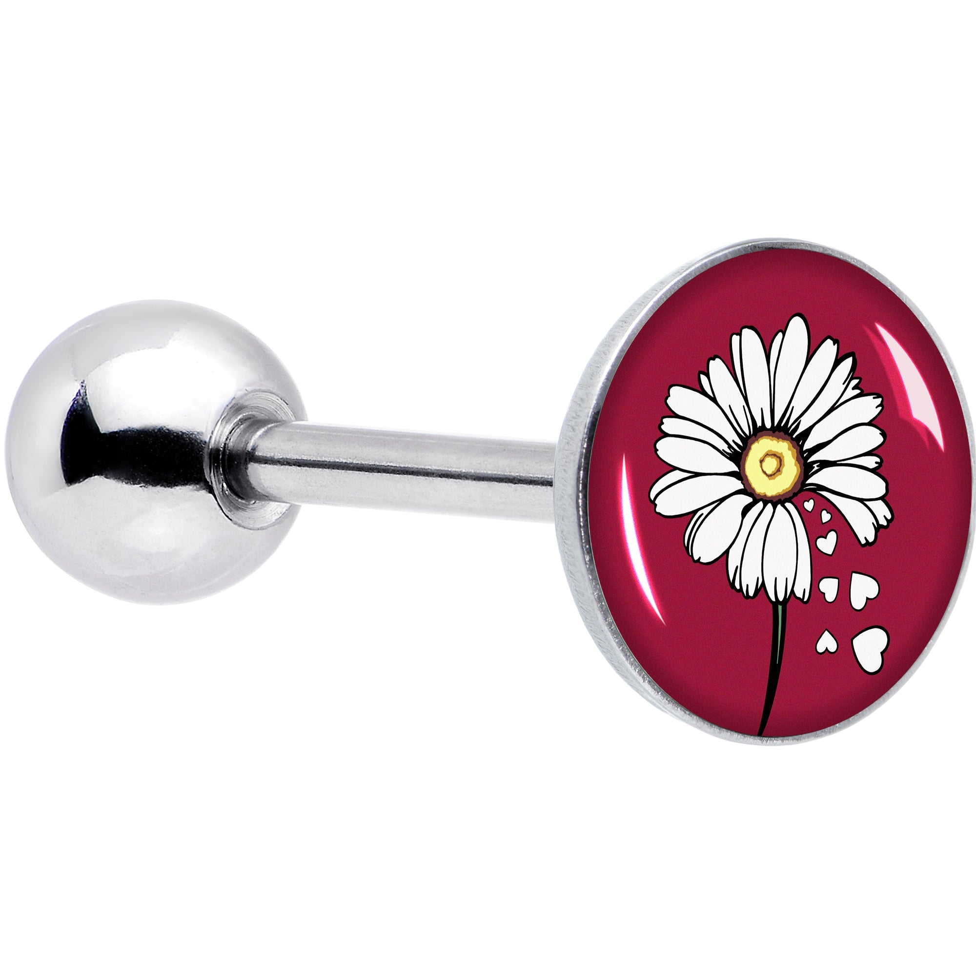 BodyCandy Love Me Not Flower Barbell Tongue Ring by Onyx O — main product shot