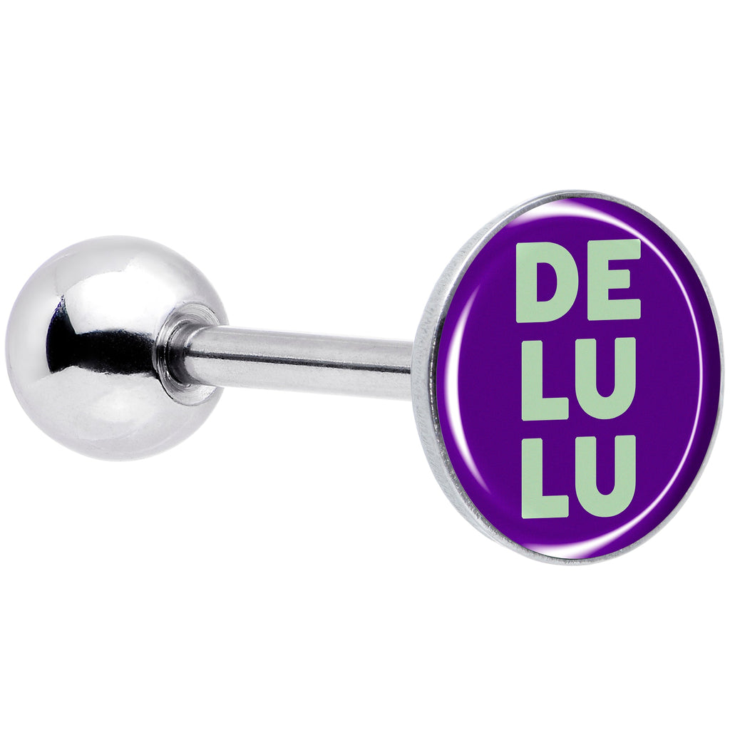 BodyCandy Word DELULU Barbell Tongue Ring by Onyx O — main product shot