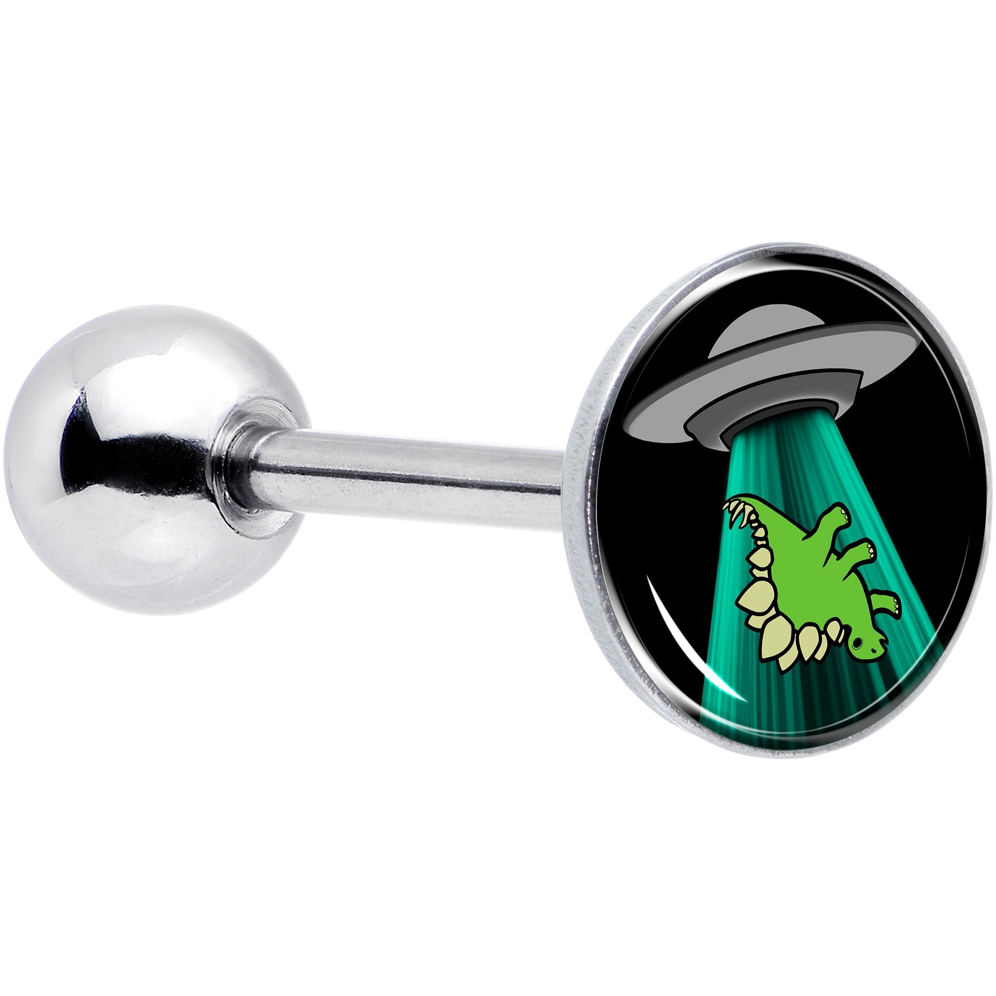 BodyCandy Alien UFO Dinosaur Abduction Barbell Tongue Ring by Onyx O — main product shot