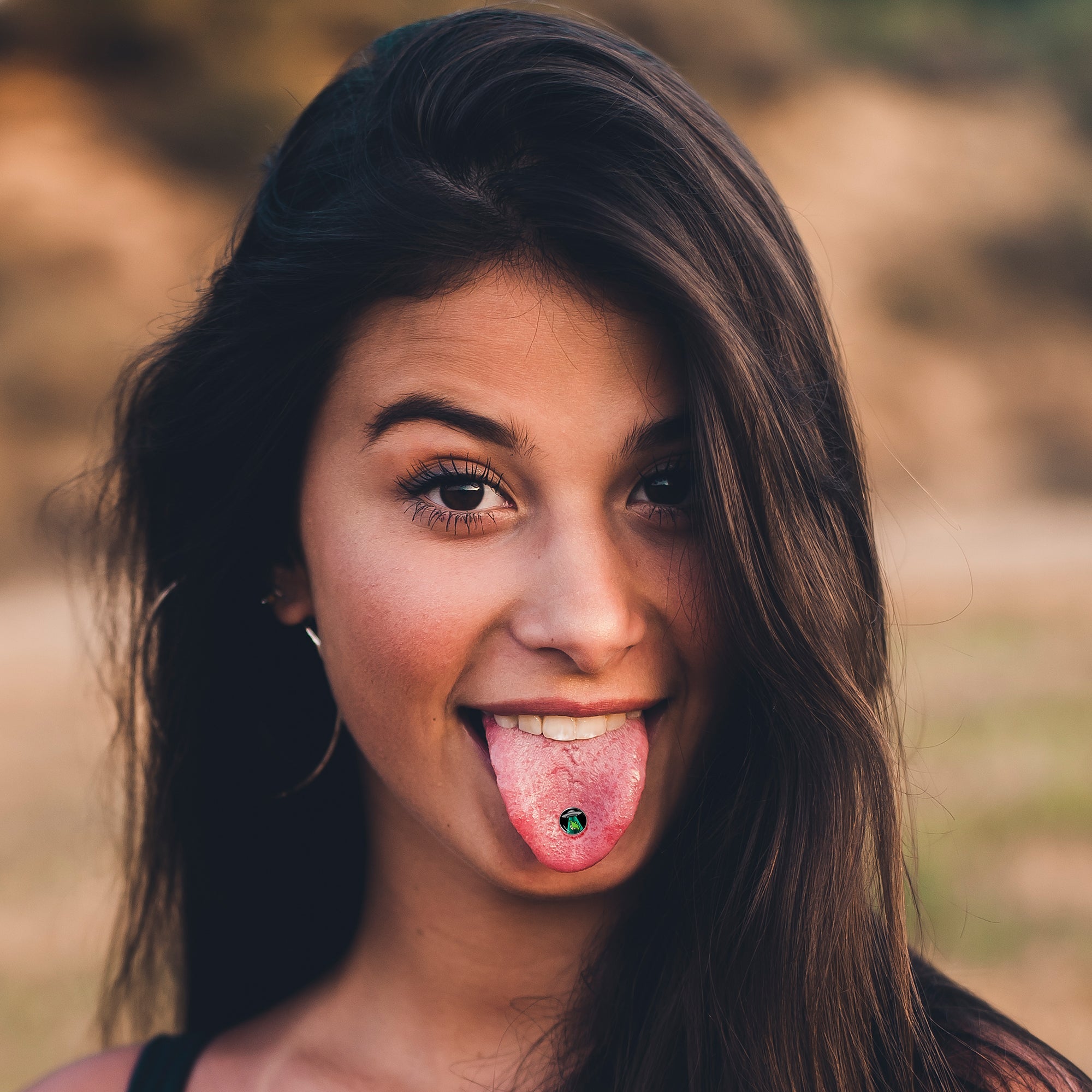 BodyCandy Alien UFO Dinosaur Abduction Barbell Tongue Ring by Onyx O — side view