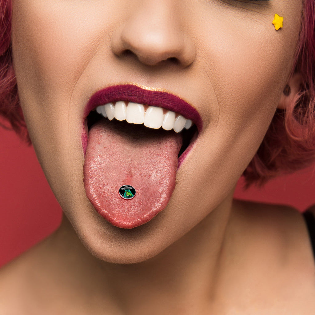 BodyCandy Alien UFO Dinosaur Abduction Barbell Tongue Ring by Onyx O — alternative angle
