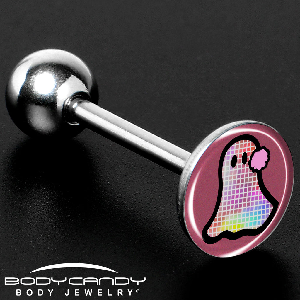 BodyCandy Disco Spirit Ghost Barbell Tongue Ring by Onyx O — size reference