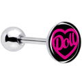 BodyCandy Hollow Heart Doll Word Barbell Tongue Ring by Onyx O — main product shot