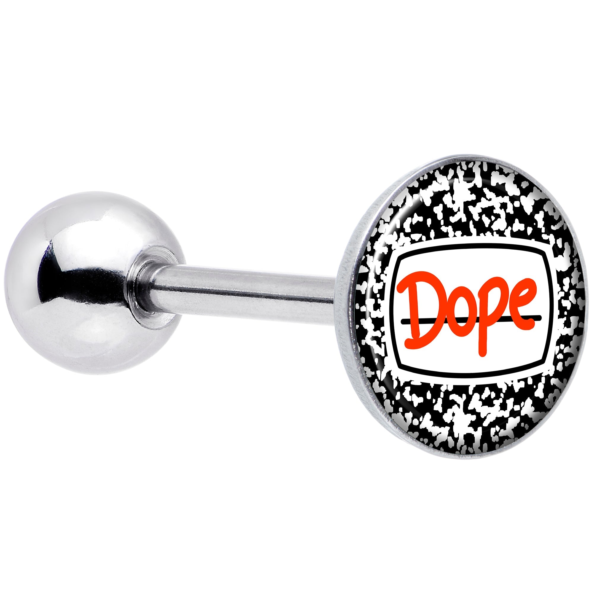 BodyCandy Dope Composition Notebook Barbell Tongue Ring by Onyx O — main product shot