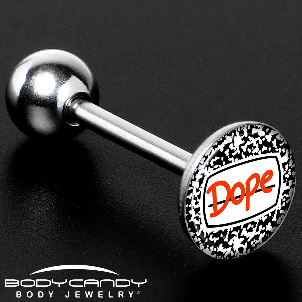 BodyCandy Dope Composition Notebook Barbell Tongue Ring by Onyx O — size reference