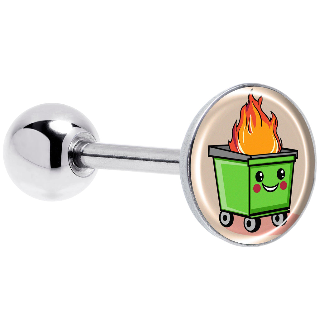 BodyCandy Dumpster Fire Barbell Tongue Ring by Onyx O — main product shot