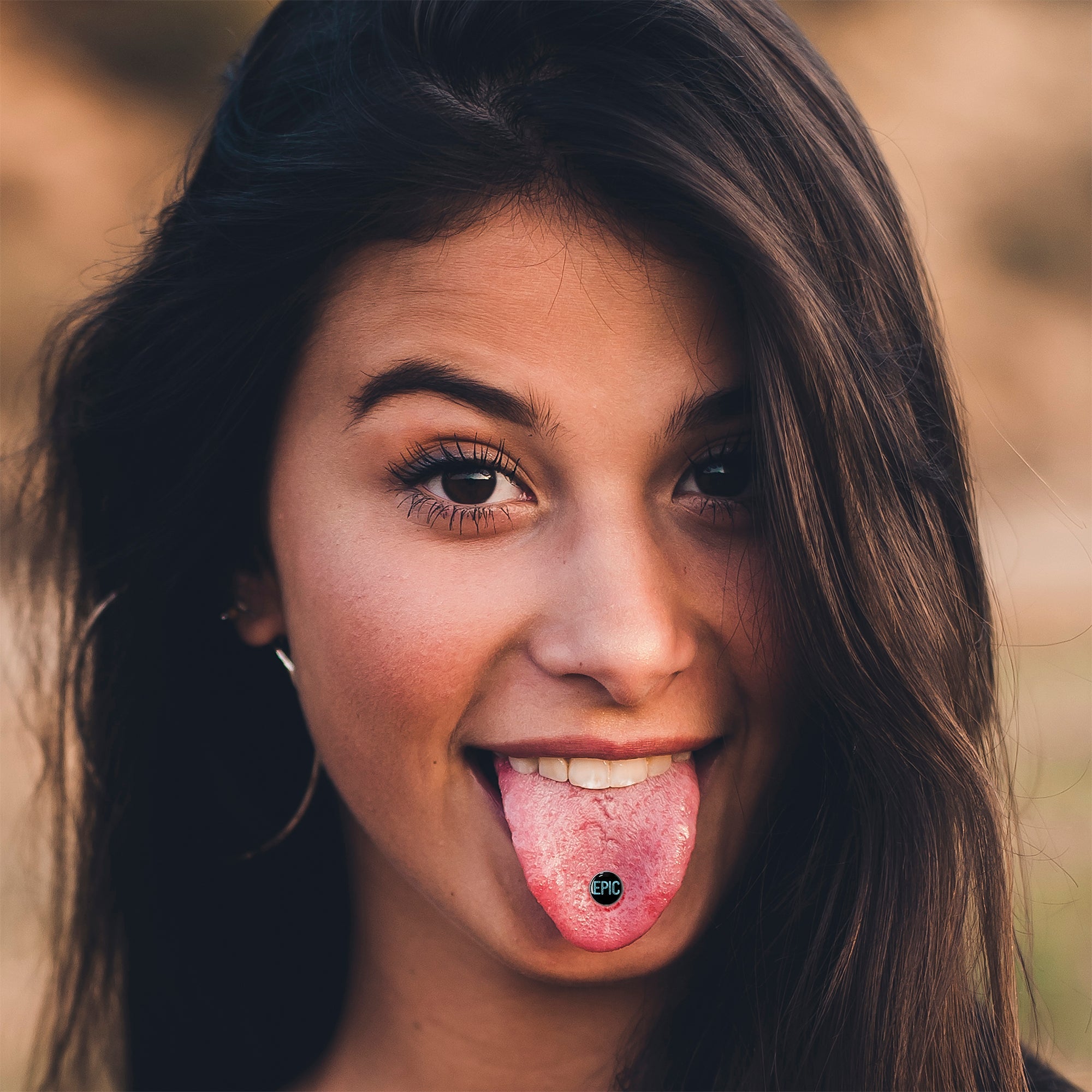 BodyCandy Epic Blue Barbell Tongue Ring — lifestyle context