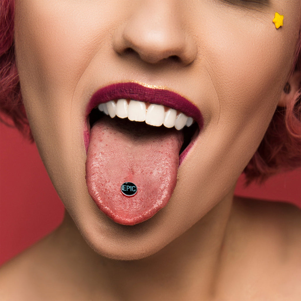 BodyCandy Epic Blue Barbell Tongue Ring — alternative angle