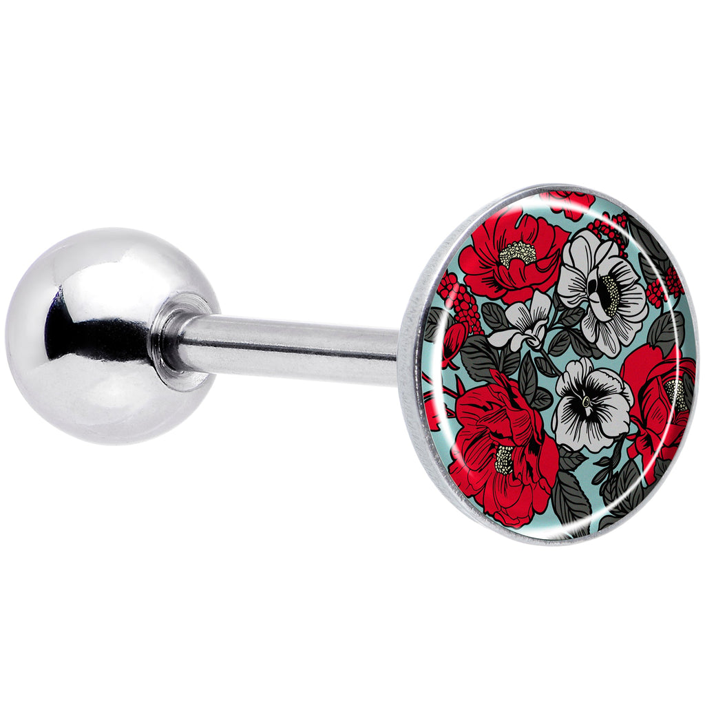 BodyCandy Blossom Creation Vibrant Bloom of Flowers Barbell Tongue Ring by Onyx O — main product shot