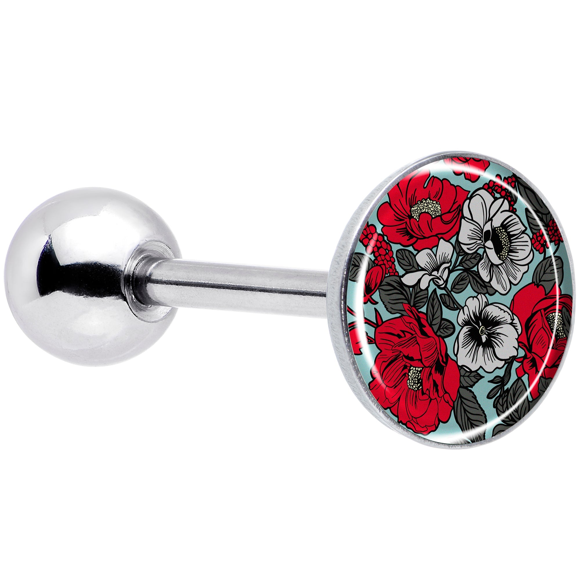 BodyCandy Blossom Creation Vibrant Bloom of Flowers Barbell Tongue Ring by Onyx O — main product shot