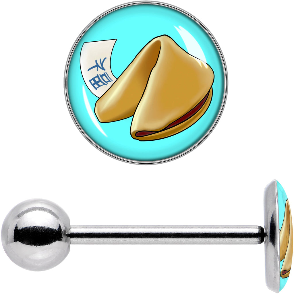 BodyCandy Fortune Cookie Barbell Tongue Ring by Onyx O — in-use photo