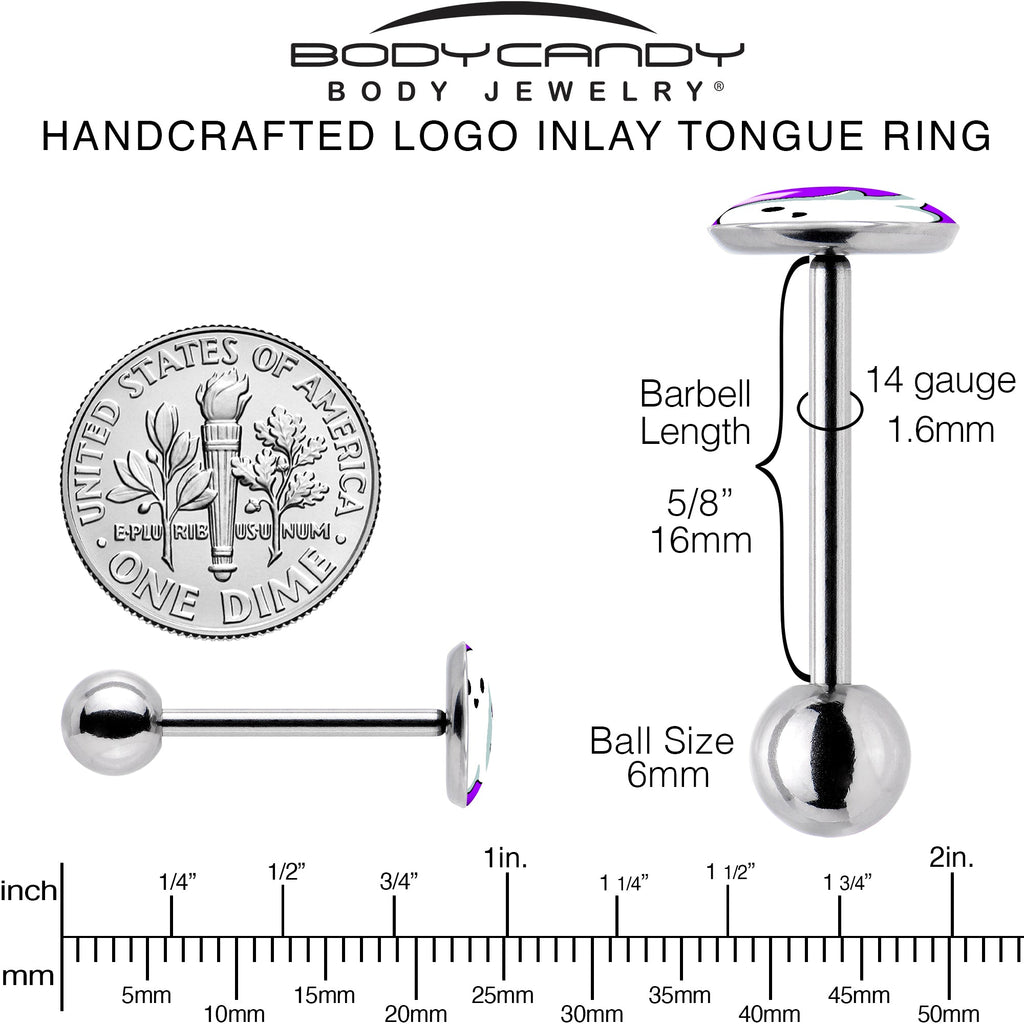BodyCandy Ghost Barbell Tongue Ring by Onyx O — back view