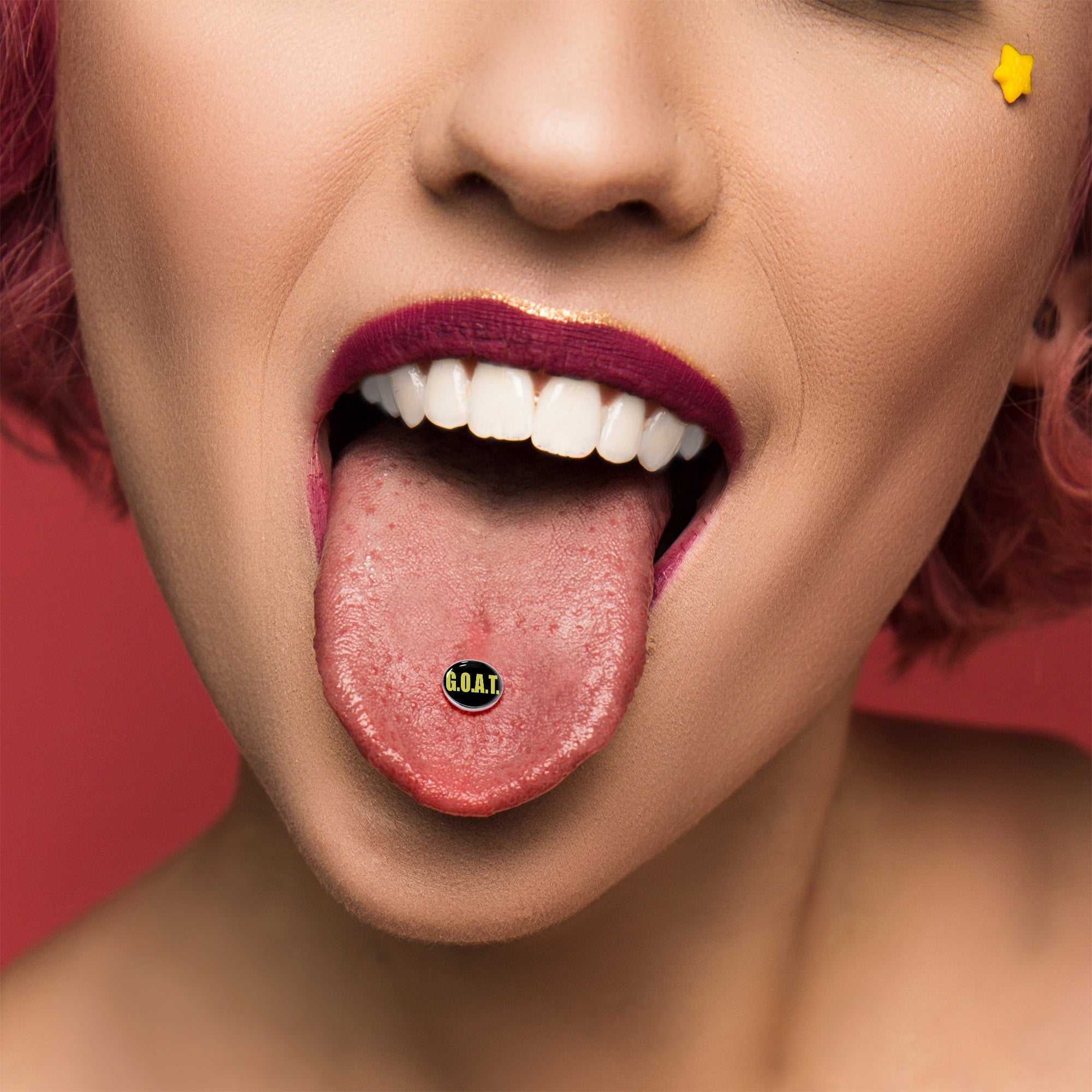 BodyCandy G.O.A.T. Barbell Tongue Ring by Onyx O — alternative angle