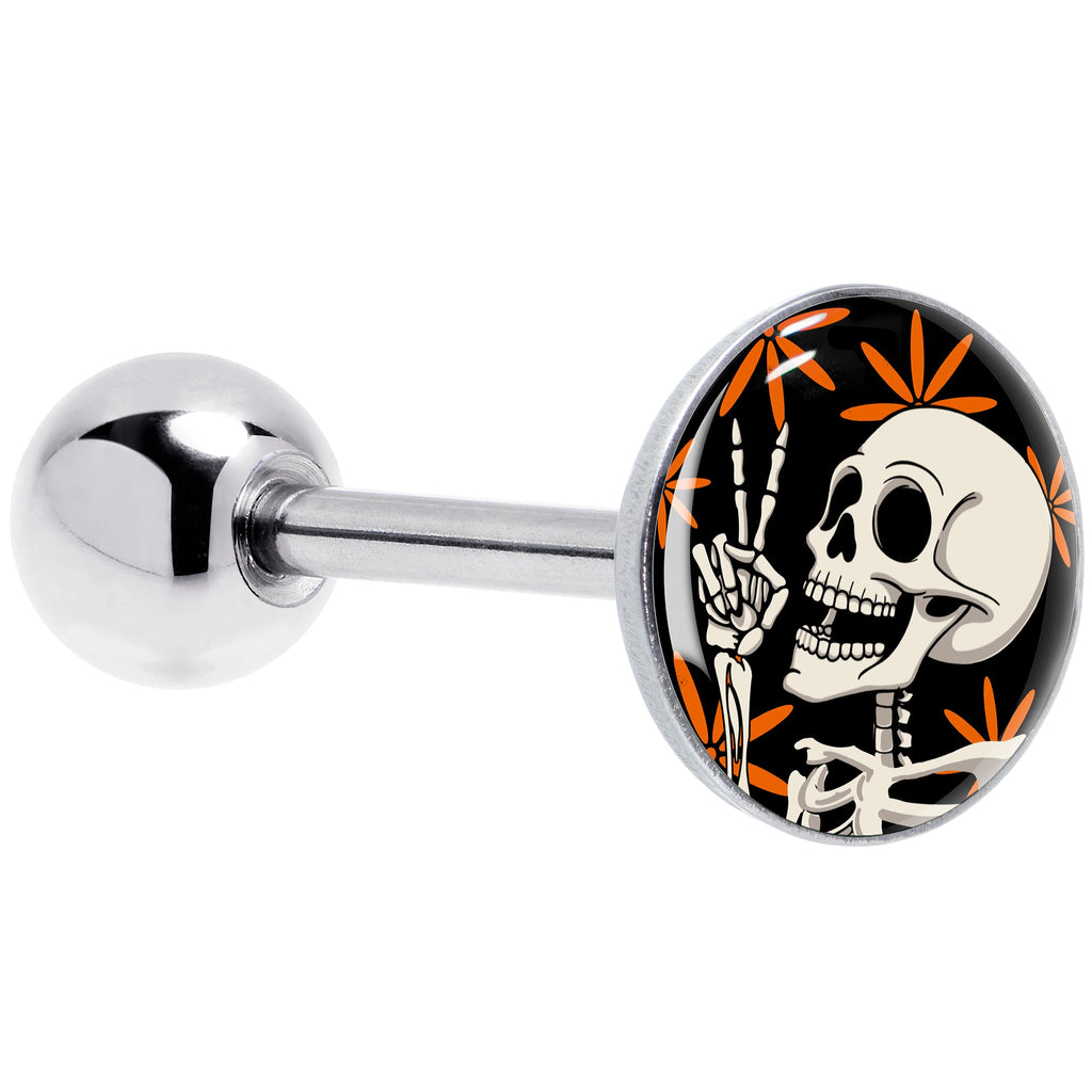 BodyCandy Peace Sign Skeleton Barbell Tongue Ring by Onyx O — main product shot