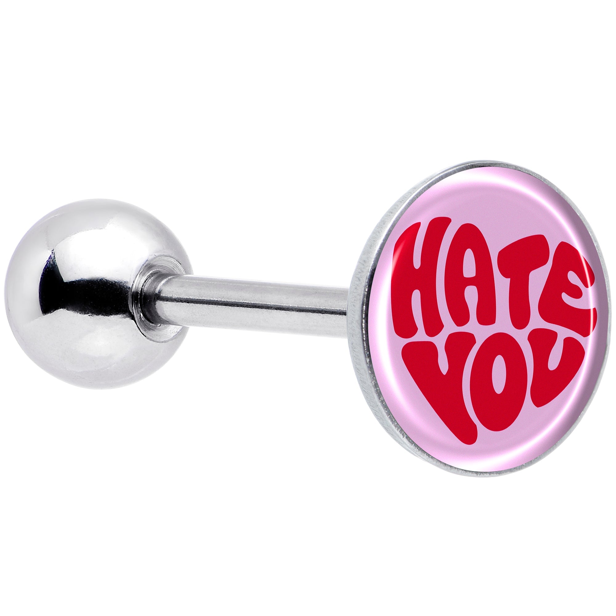BodyCandy Retro Text Hate You Barbell Tongue Ring by Onyx O — main product shot