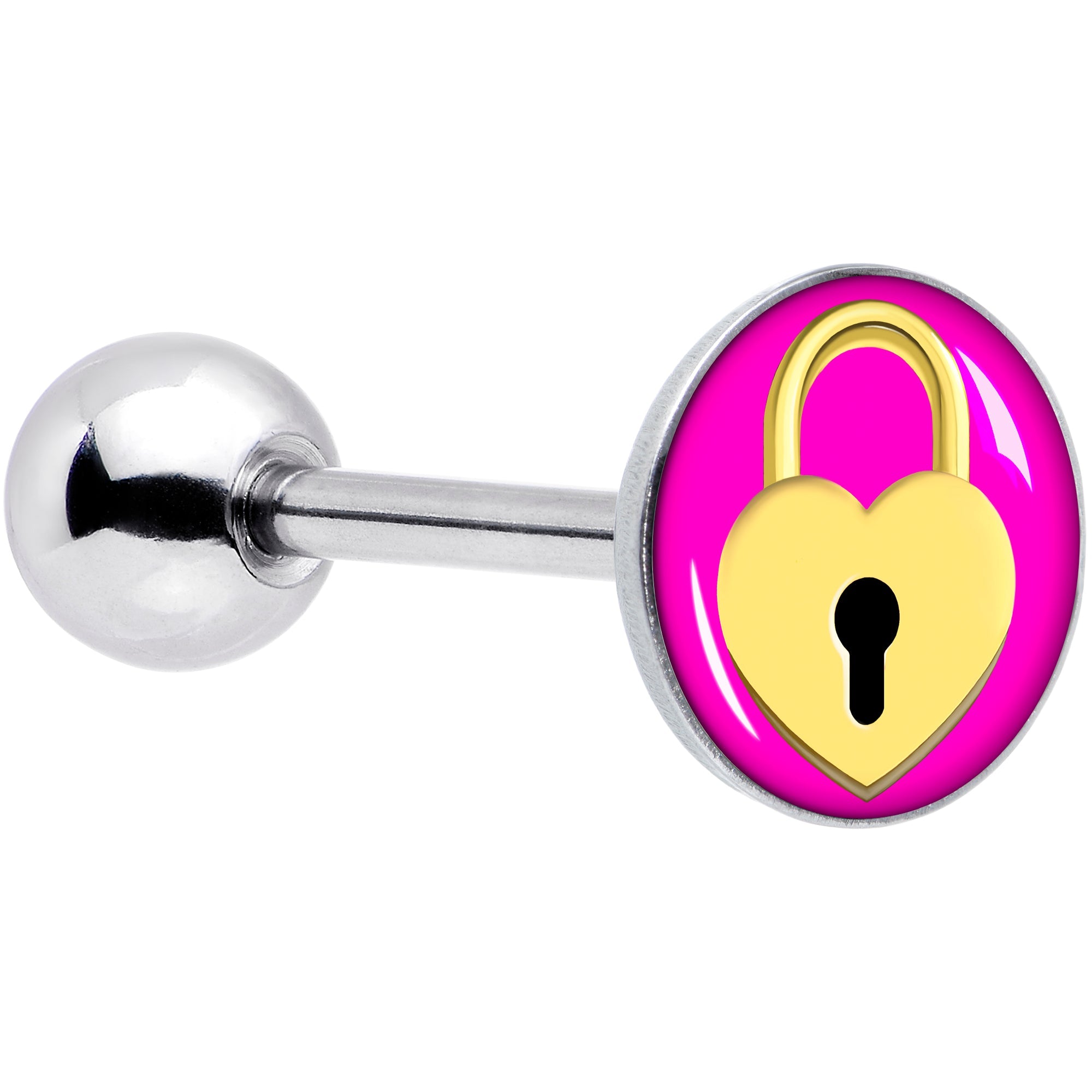 BodyCandy Heart Lock Barbell Tongue Ring by Onyx O — main product shot