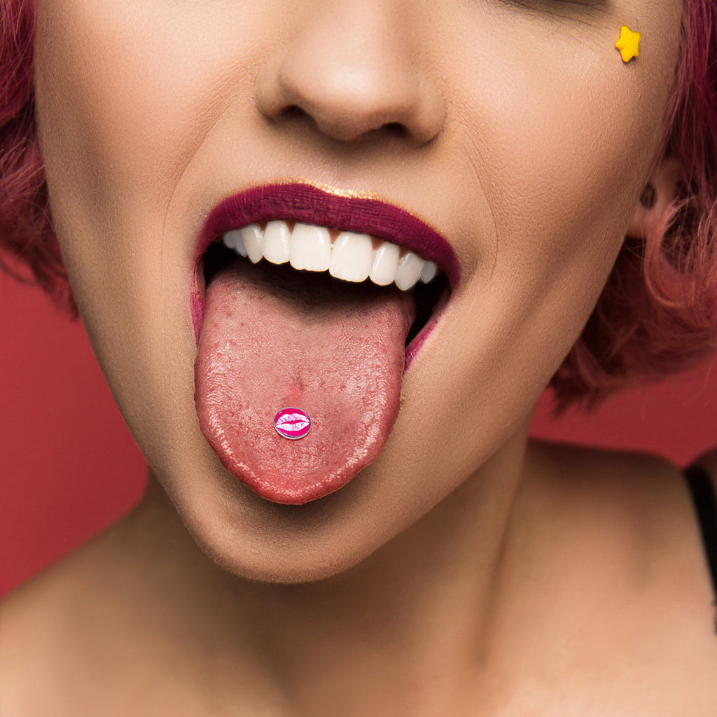 BodyCandy Red Hot Lips Barbell Tongue Ring by Onyx O — alternative angle