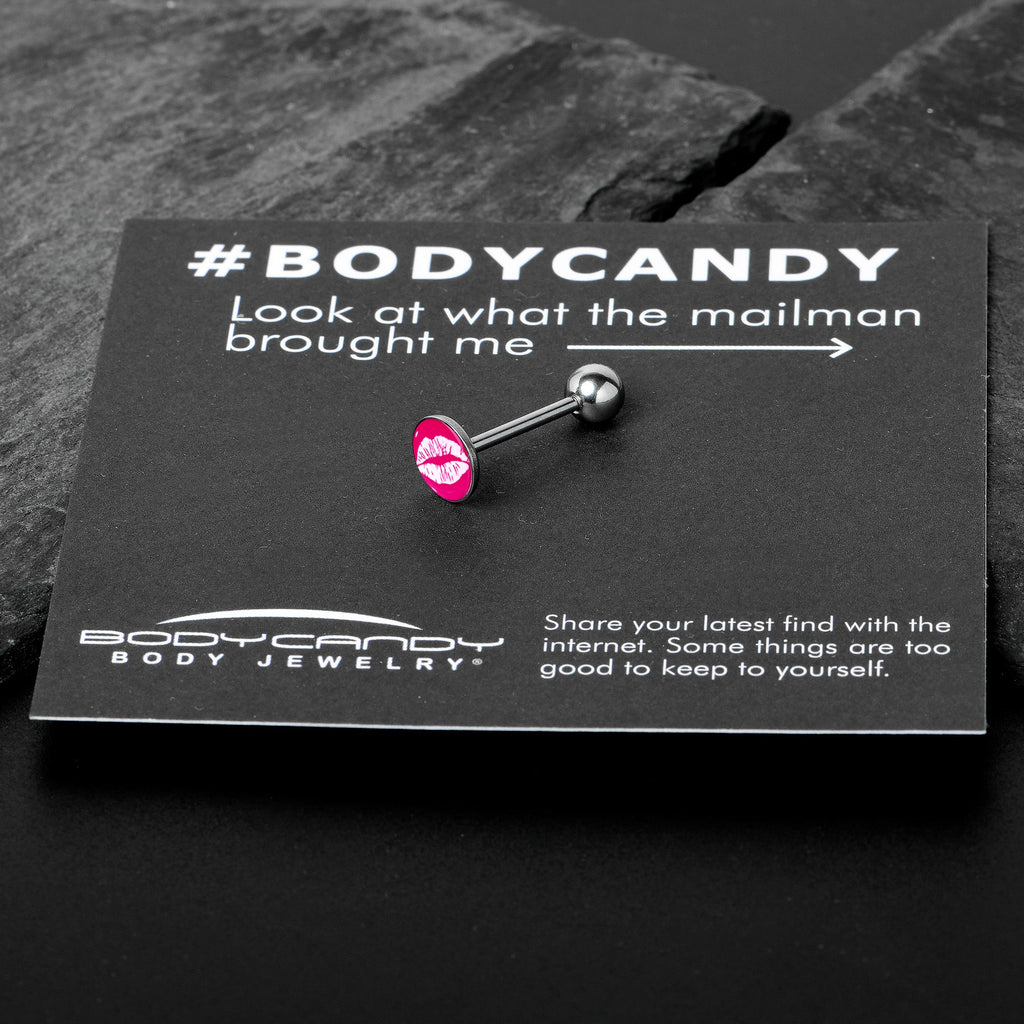 BodyCandy Red Hot Lips Barbell Tongue Ring by Onyx O — in-use photo
