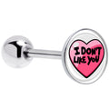 BodyCandy I Don't Like You Valentine Heart Barbell Tongue Ring — main product shot
