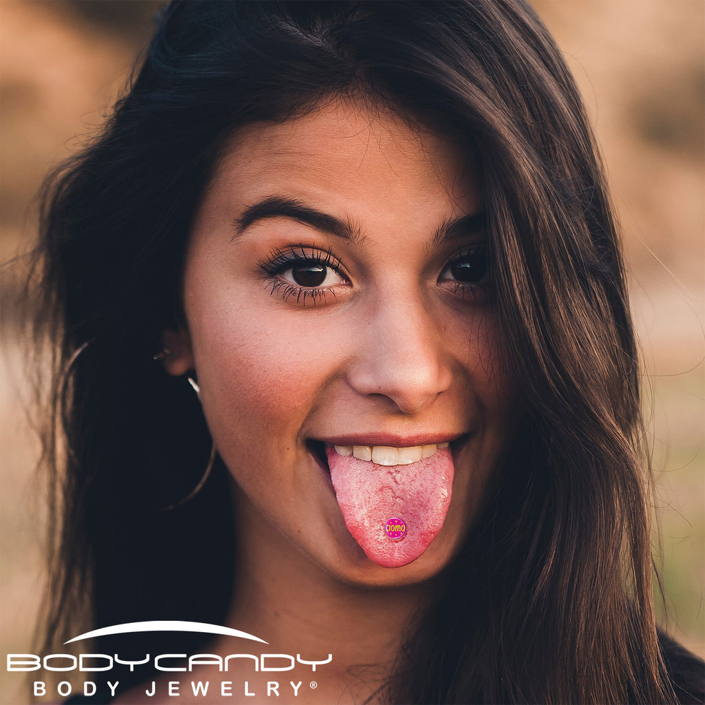 BodyCandy Pink JOMO Barbell Tongue Ring by Onyx O — lifestyle context