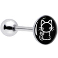 BodyCandy Black and White Kitty Cat Barbell Tongue Ring by Onyx O — main product shot