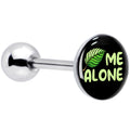 BodyCandy Black Green Leaf Me Alone Barbell Tongue Ring by Onyx O — main product shot