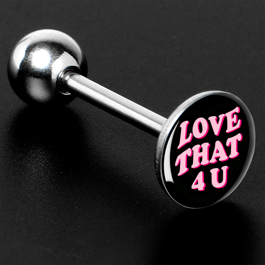 BodyCandy Love That 4 You Barbell Tongue Ring by Onyx O — size reference