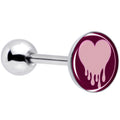 BodyCandy Pinkish Melting Heart Barbell Tongue Ring by Onyx O — main product shot