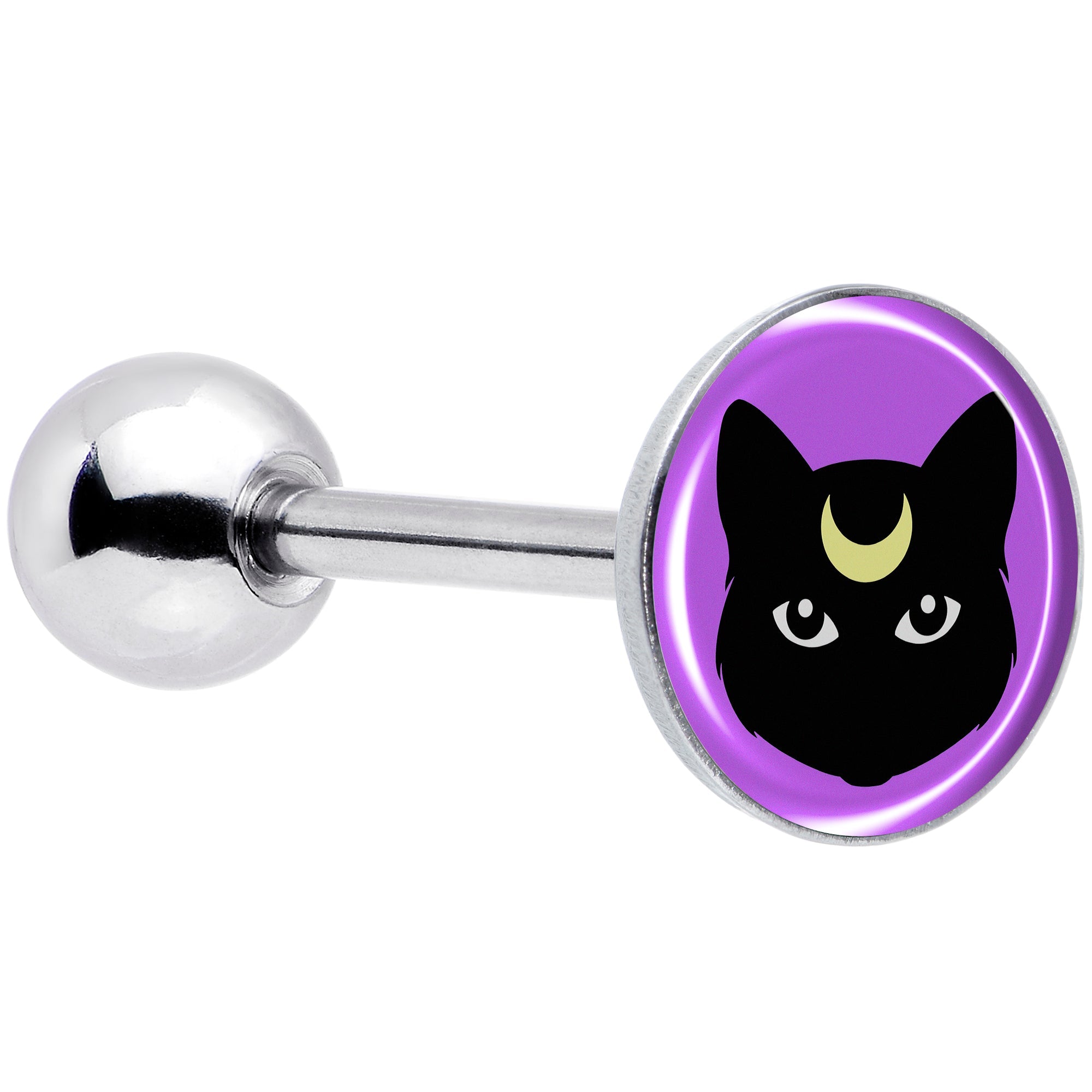 BodyCandy Black Mystic Kitty Cat Barbell Tongue Ring by Onyx O — main product shot