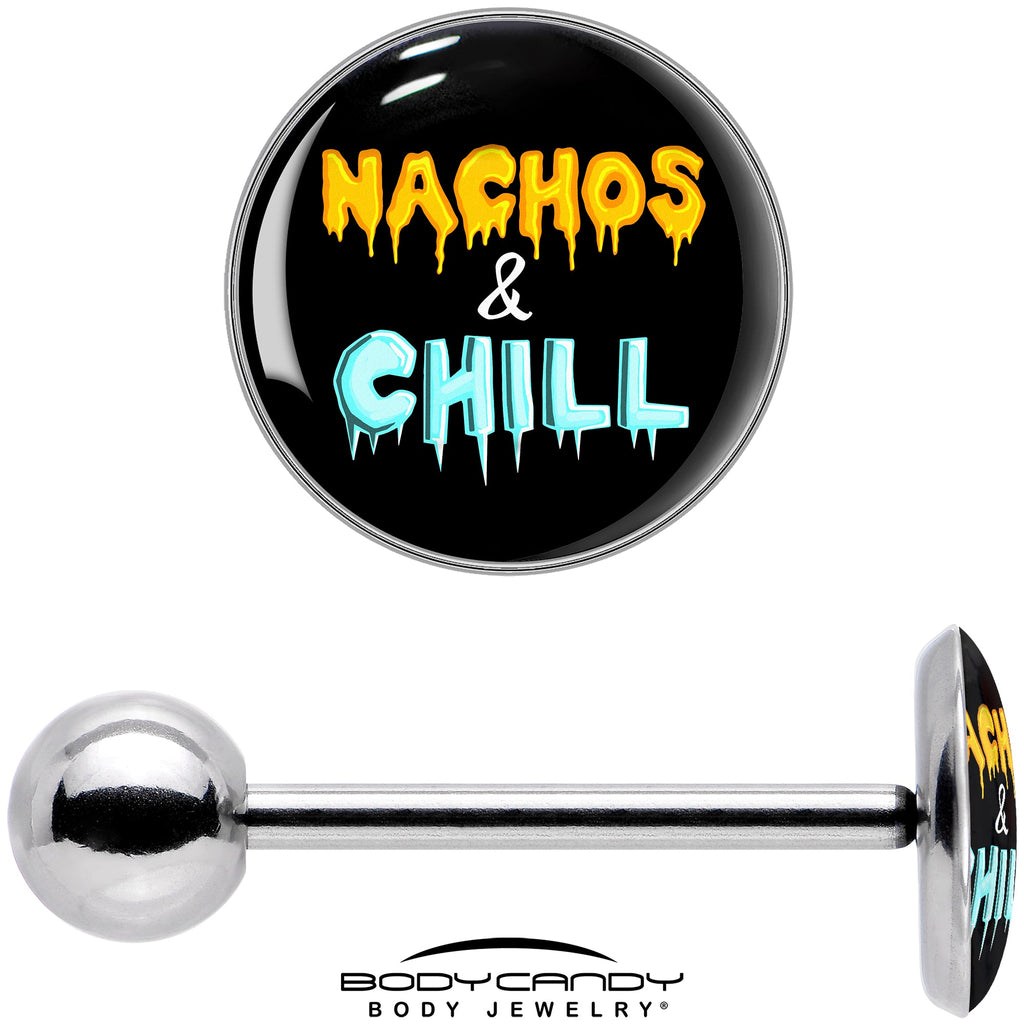 BodyCandy Nachos and Chill Barbell Tongue Ring by Onyx O — in-use photo