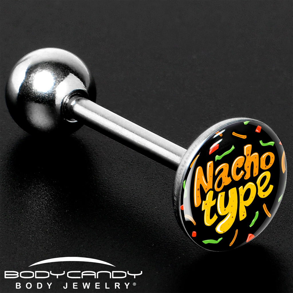 BodyCandy Nacho Type Barbell Tongue Ring by Onyx O — size reference