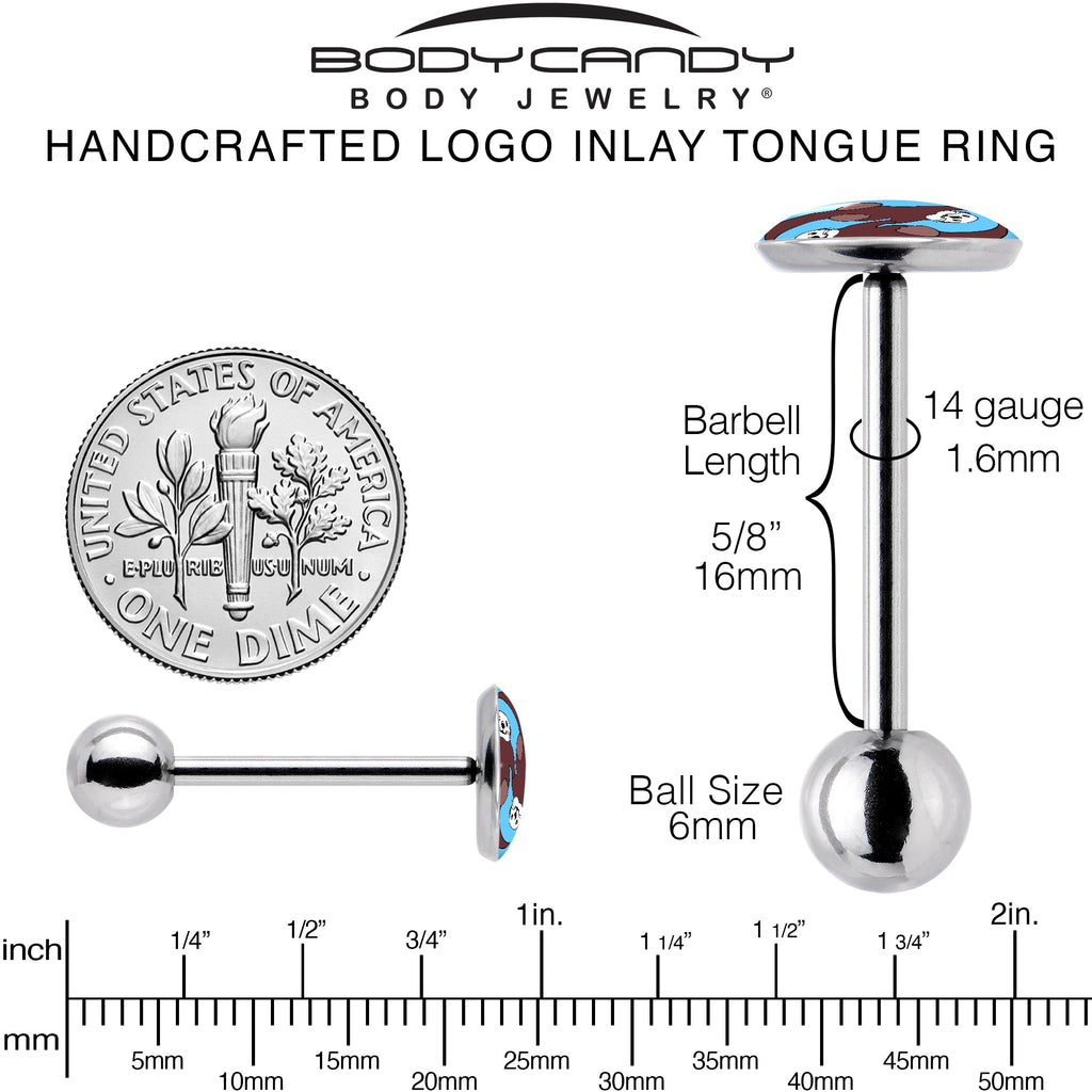 BodyCandy Oh My Otters Animal Barbell Tongue Ring by Onyx O — back view