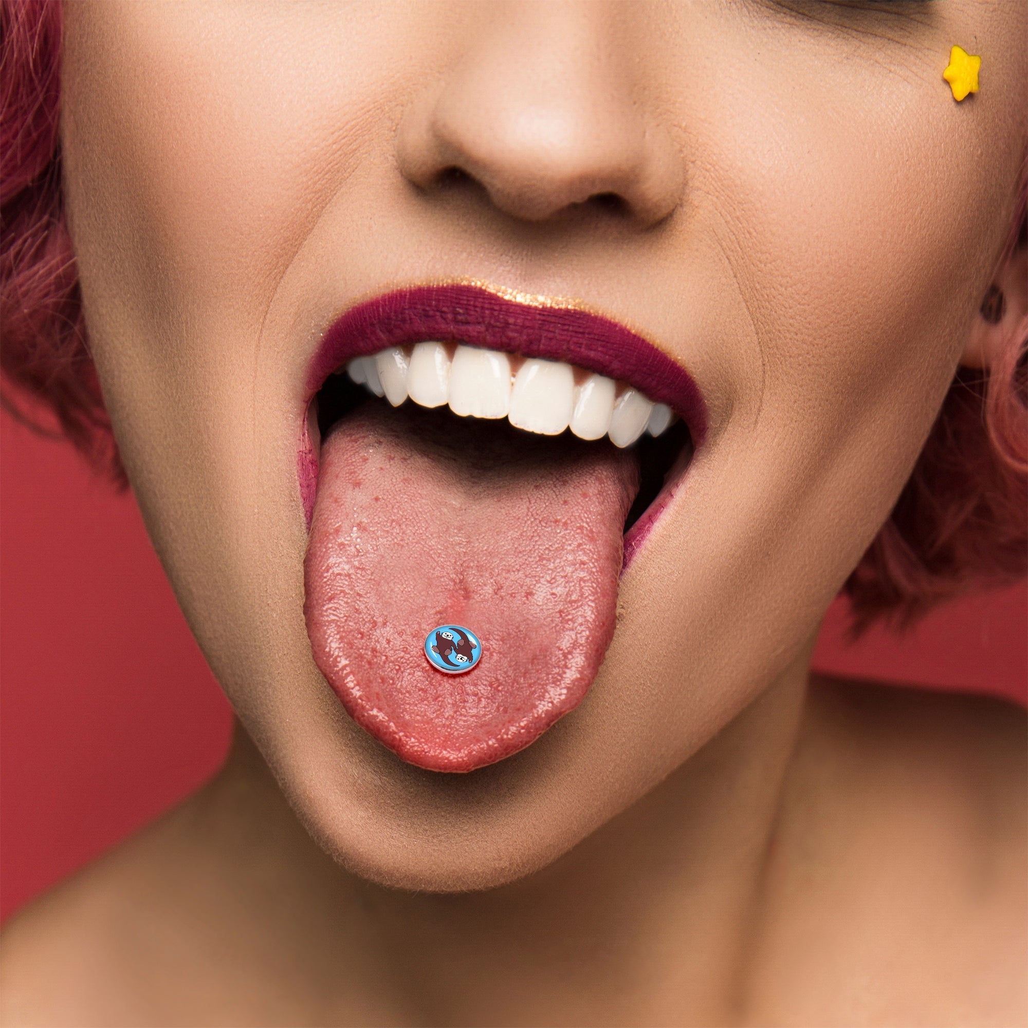 BodyCandy Oh My Otters Animal Barbell Tongue Ring by Onyx O — alternative angle