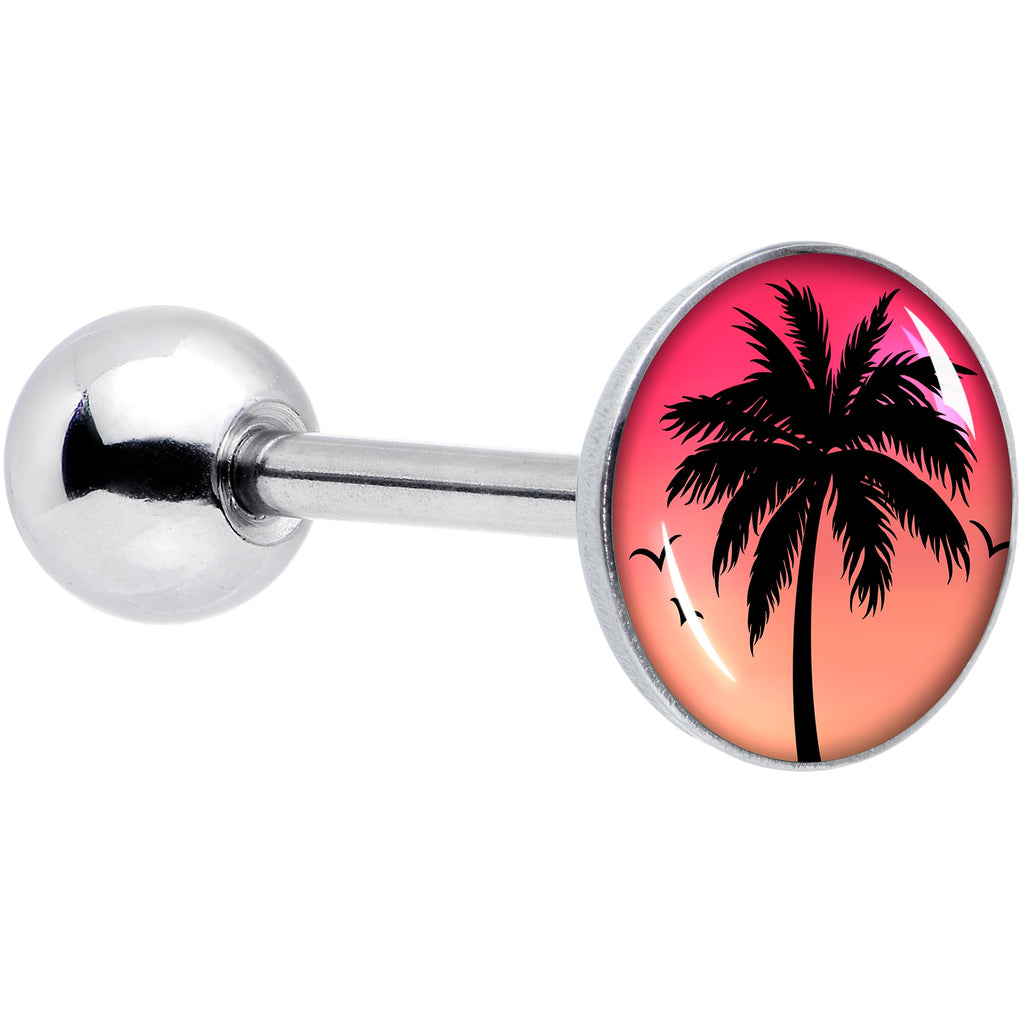 BodyCandy Red Sunset Palm Tree Barbell Tongue Ring by Onyx O — main product shot