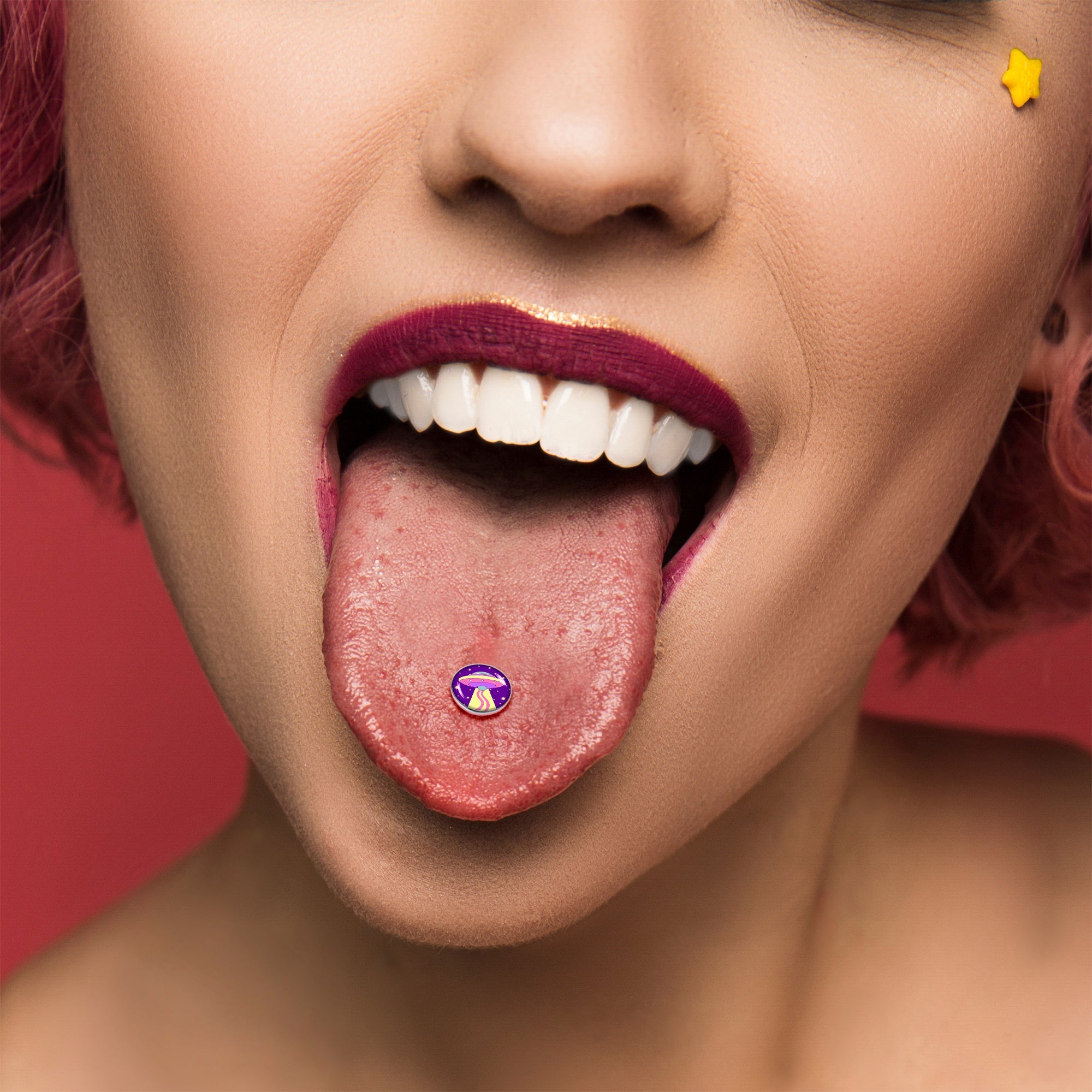 BodyCandy Style Space Invasion Barbell Tongue Ring by Onyx O — alternative angle