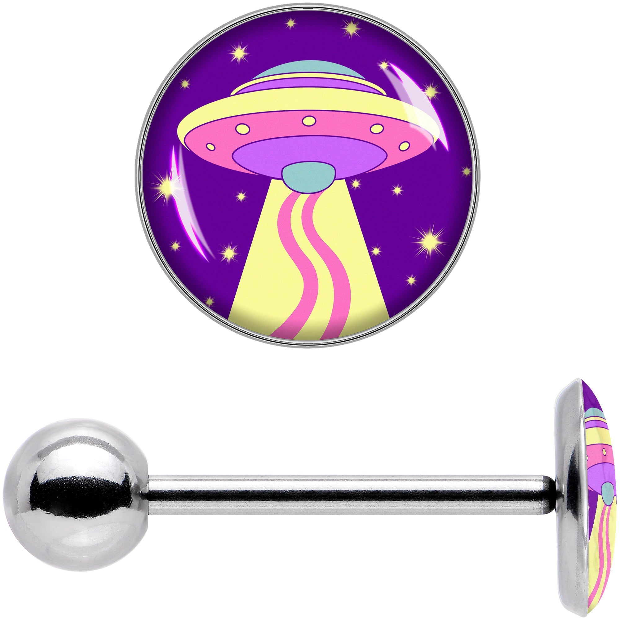 BodyCandy Style Space Invasion Barbell Tongue Ring by Onyx O — in-use photo
