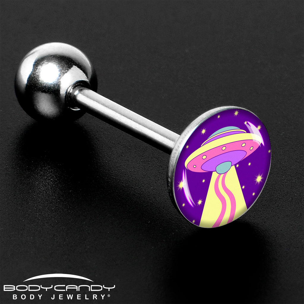 BodyCandy Style Space Invasion Barbell Tongue Ring by Onyx O — size reference