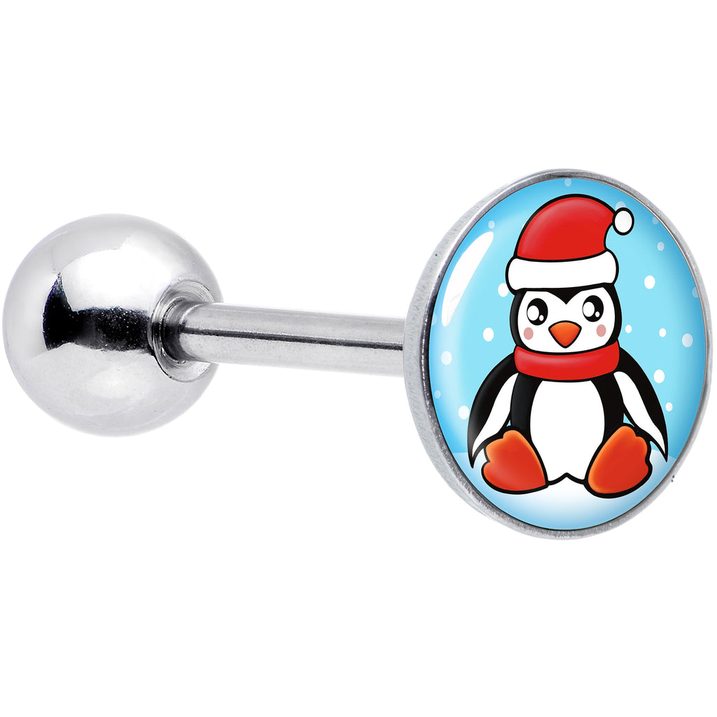 BodyCandy Snowfall Holiday Penguin Barbell Tongue Ring by Onyx O — main product shot