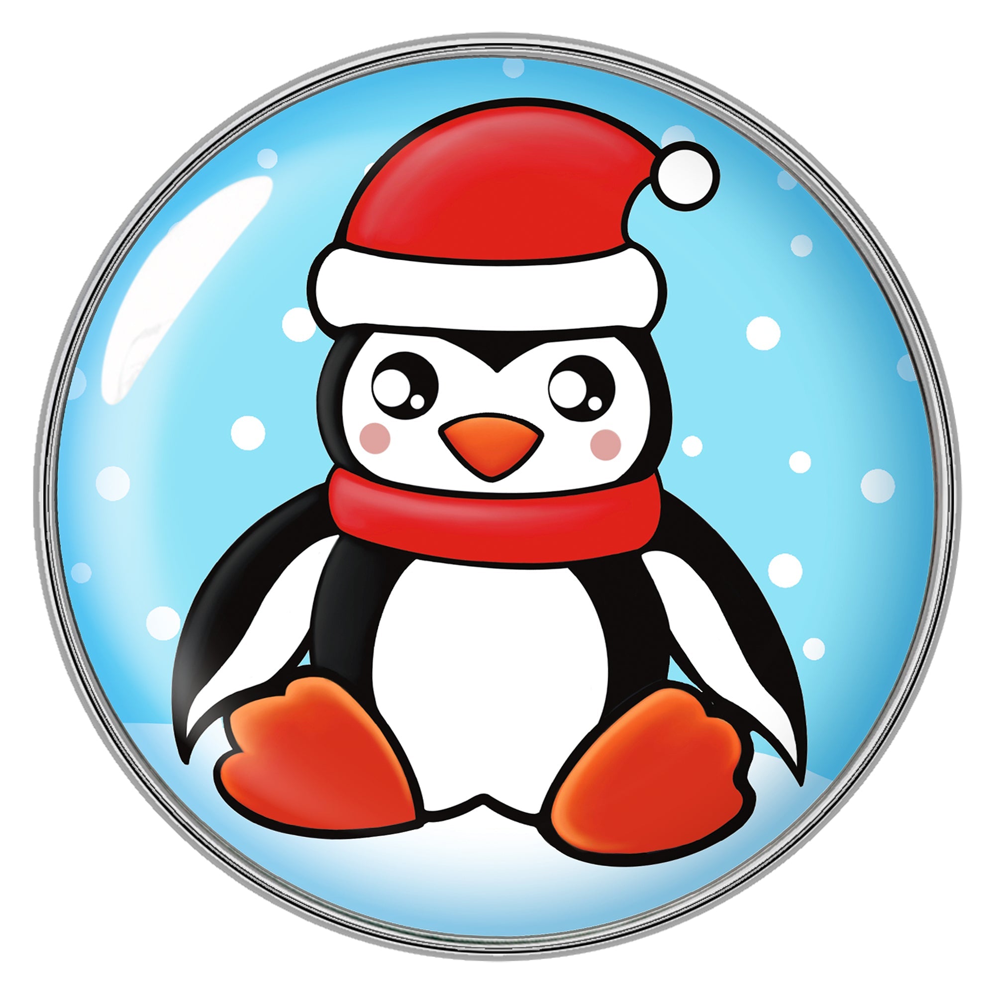 BodyCandy Snowfall Holiday Penguin Barbell Tongue Ring by Onyx O — detail close-up