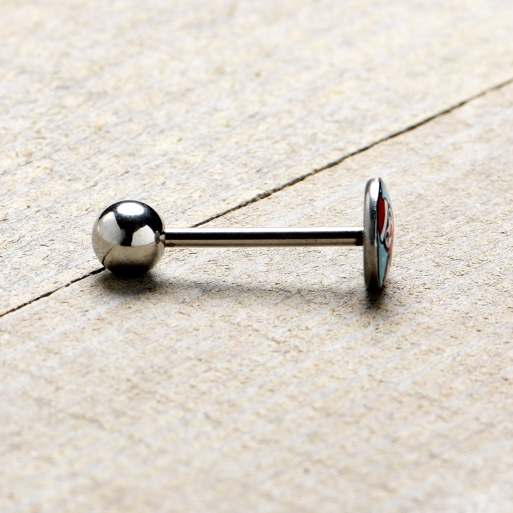 BodyCandy Snowfall Holiday Penguin Barbell Tongue Ring by Onyx O — alternative angle