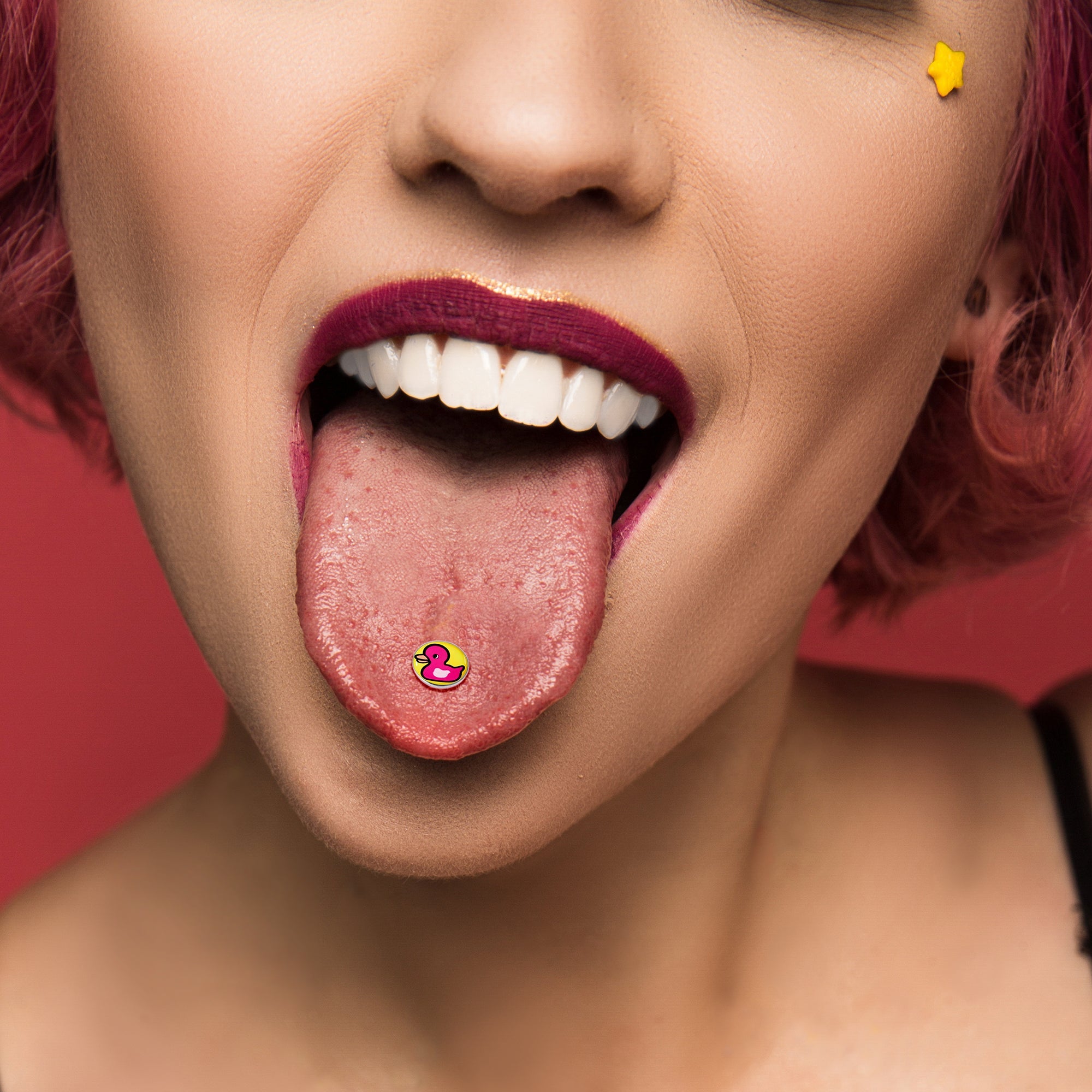 BodyCandy Pink Ducky Barbell Tongue Ring by Onyx O — alternative angle