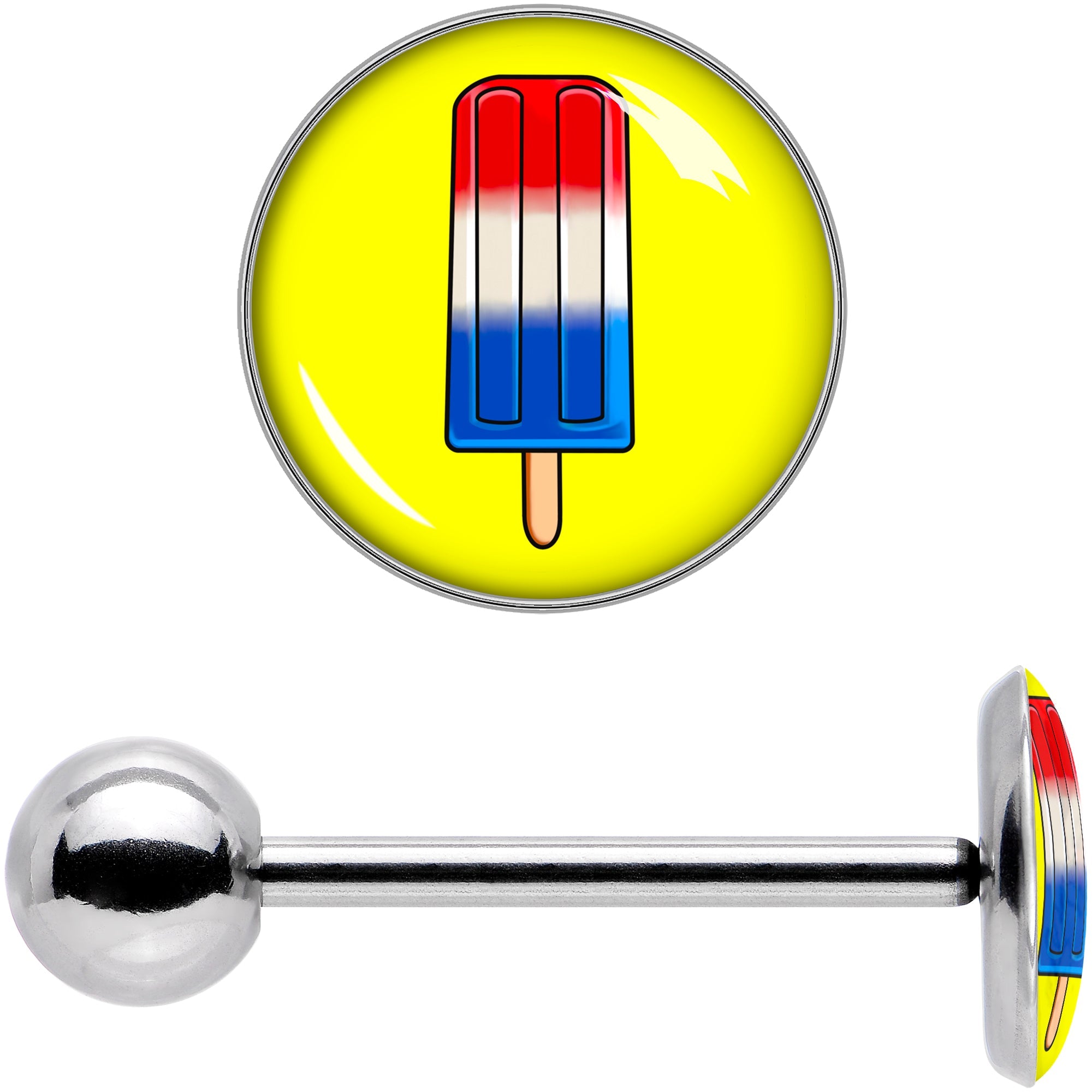 BodyCandy Popsicle Barbell Tongue Ring by Onyx O — in-use photo