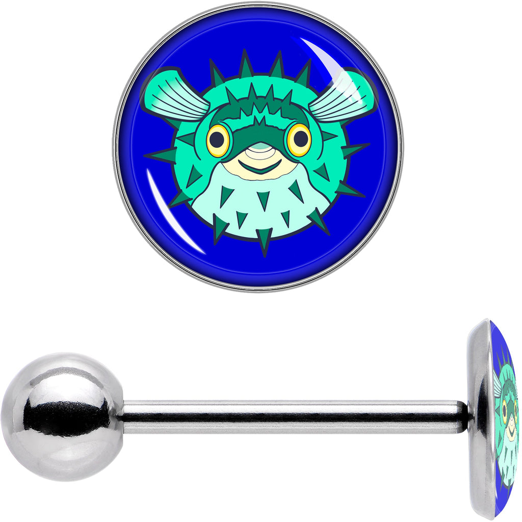 BodyCandy Pufferfish Barbell Tongue Ring by Onyx O — in-use photo