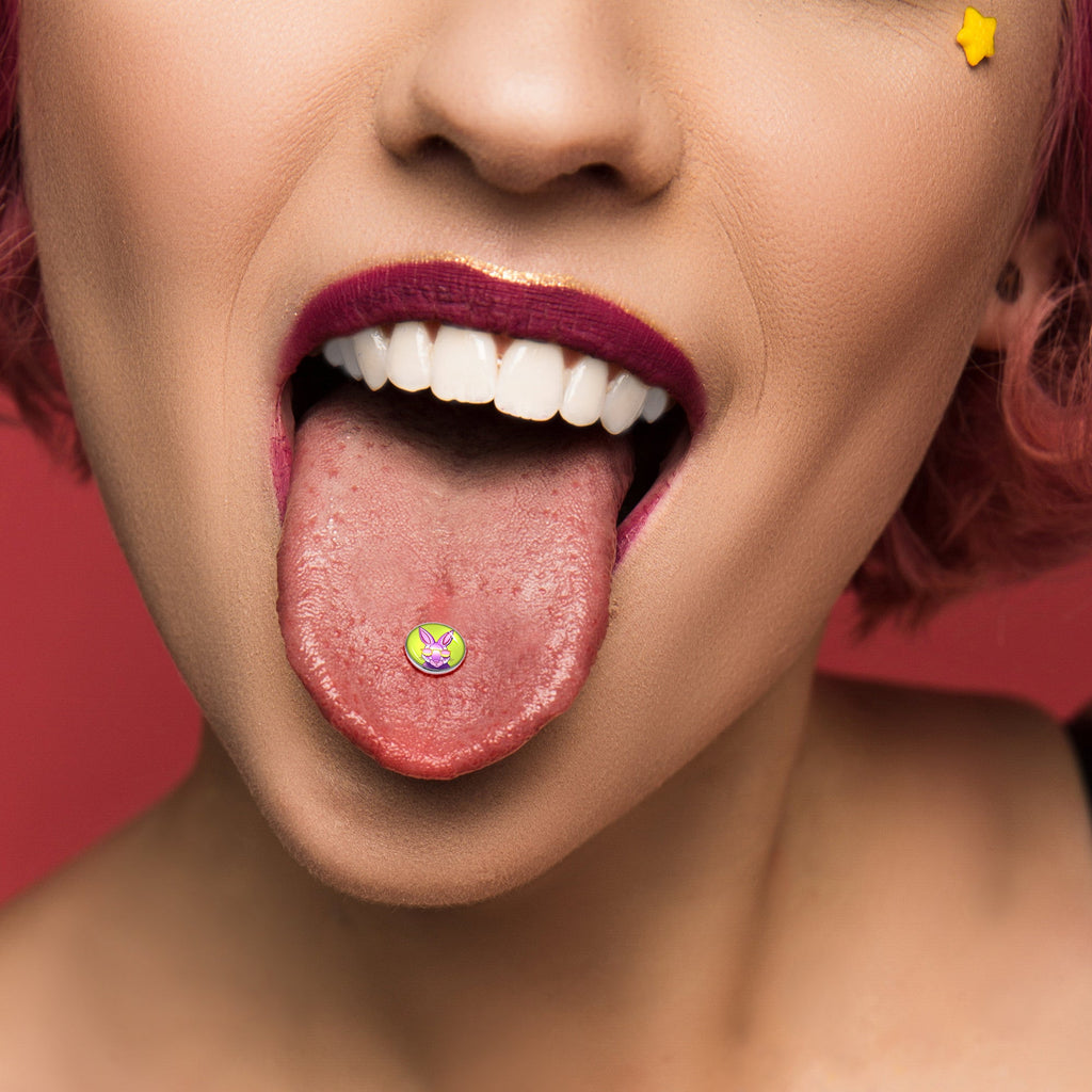 BodyCandy Cool Shades Bunny Barbell Tongue Ring by Onyx O — alternative angle