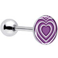 BodyCandy Purple Retro Heart Barbell Tongue Ring by Onyx O — main product shot