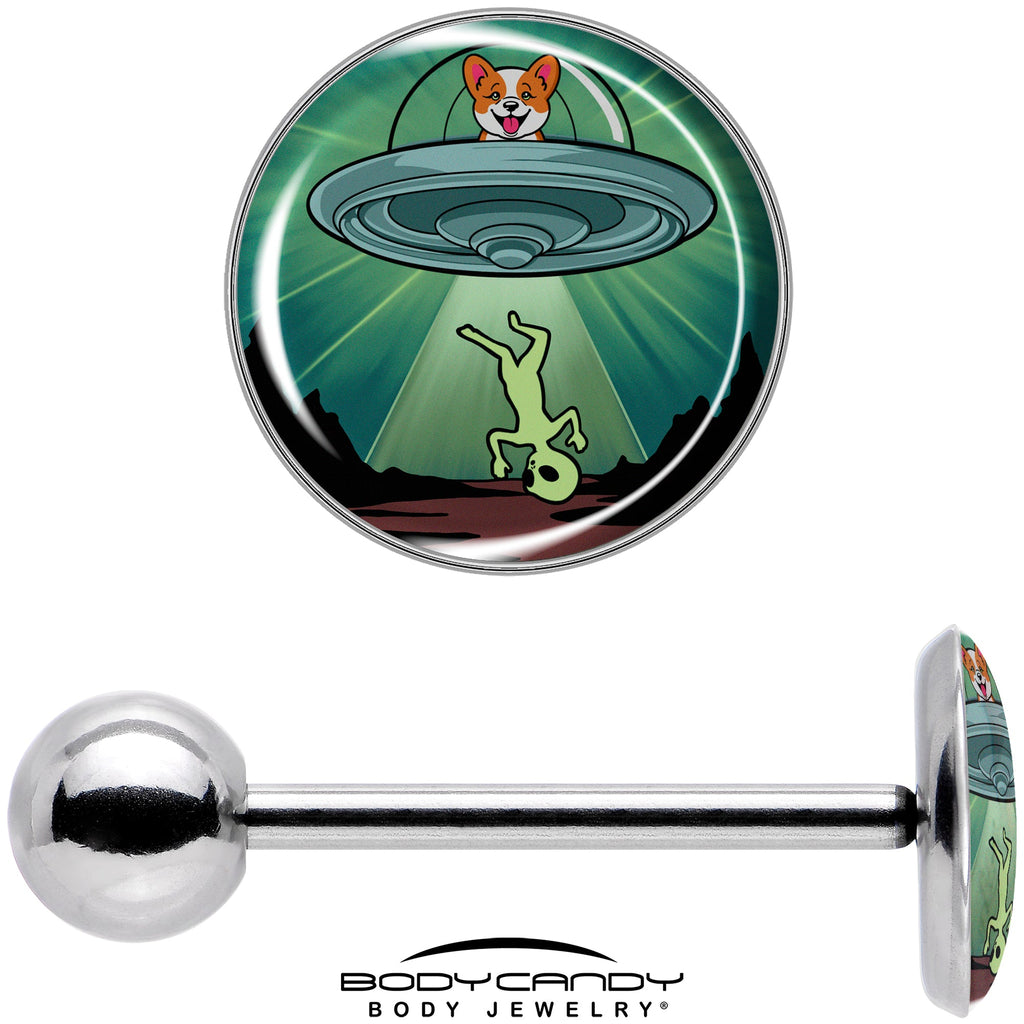 BodyCandy Reverse Alien UFO AbductionBarbell Tongue Ring by Onyx O — in-use photo