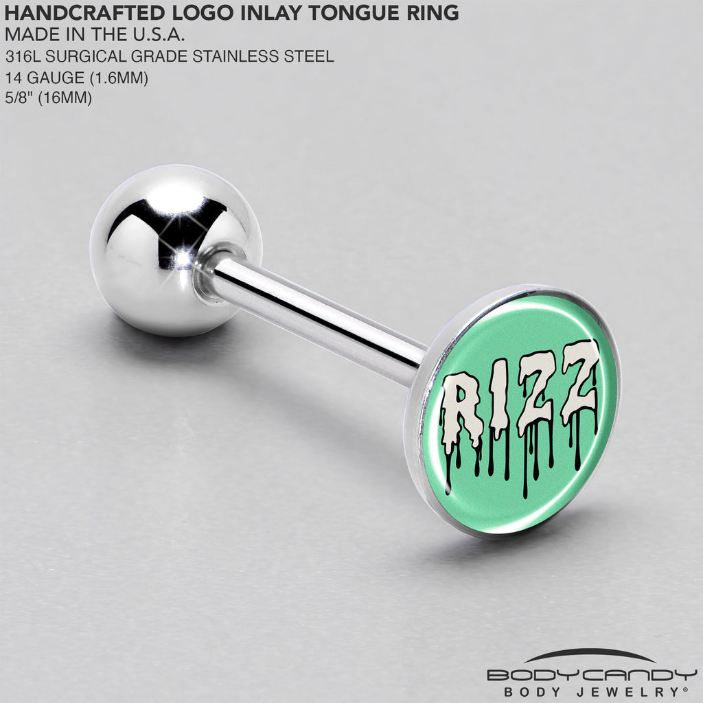 BodyCandy RIZZ Barbell Tongue Ring by Onyx O — side view