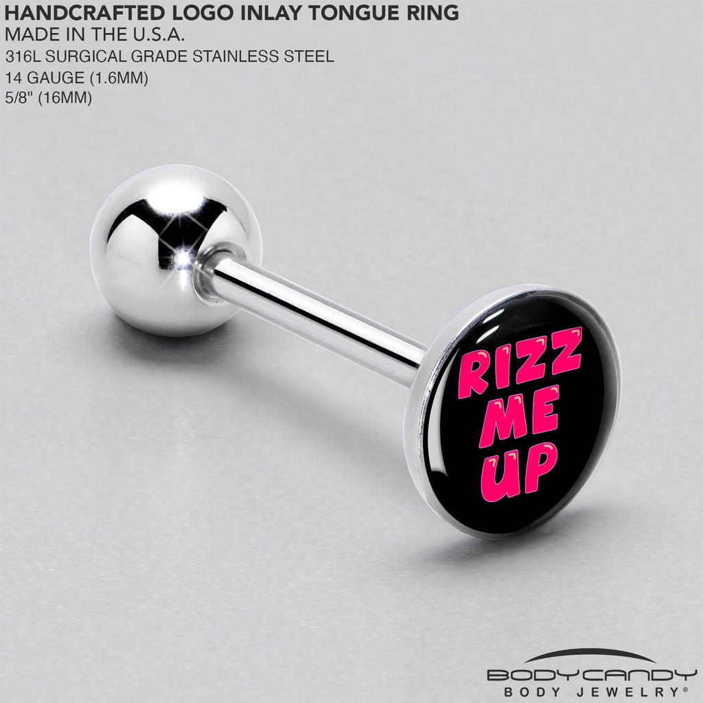BodyCandy RIZZ ME UP Barbell Tongue Ring by Onyx O — side view
