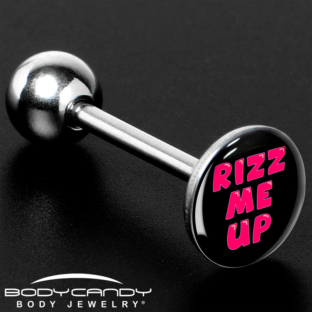 BodyCandy RIZZ ME UP Barbell Tongue Ring by Onyx O — size reference