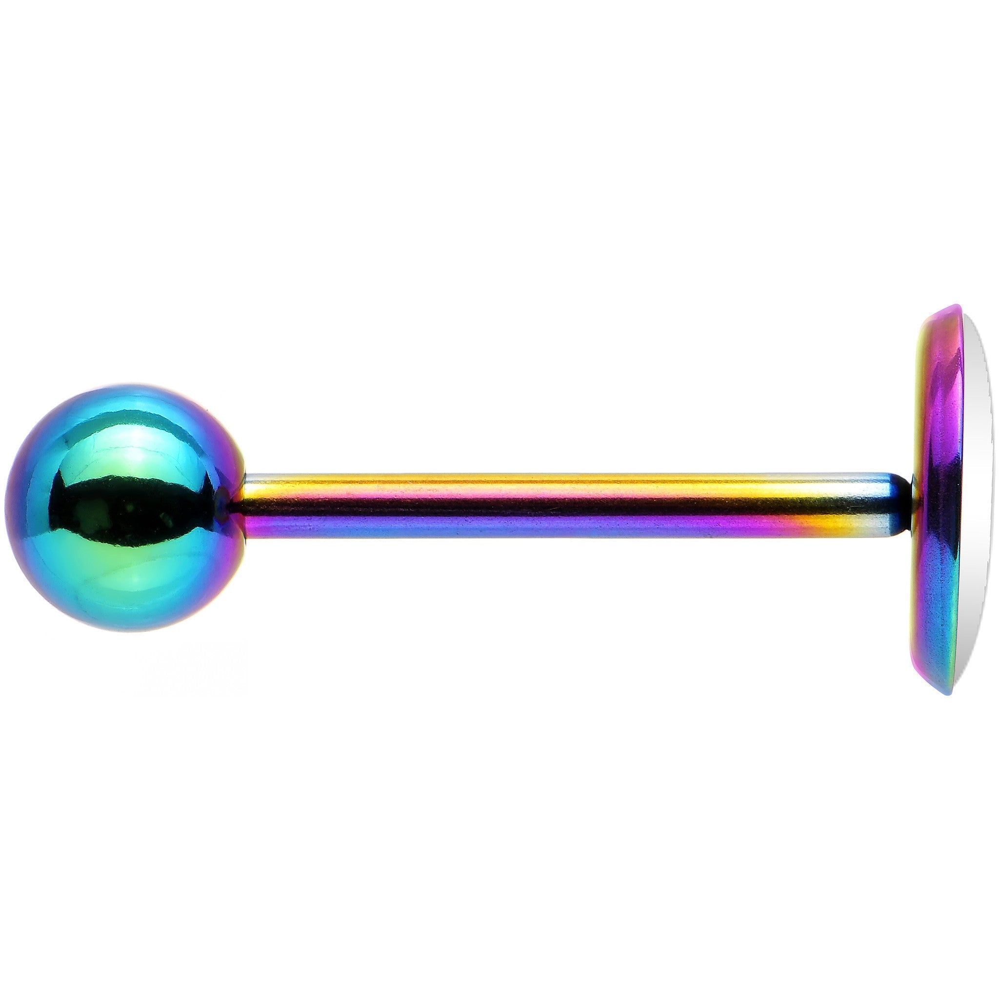 BodyCandy Custom Photo Rainbow Anodized Barbell Tongue Ring — alternative angle